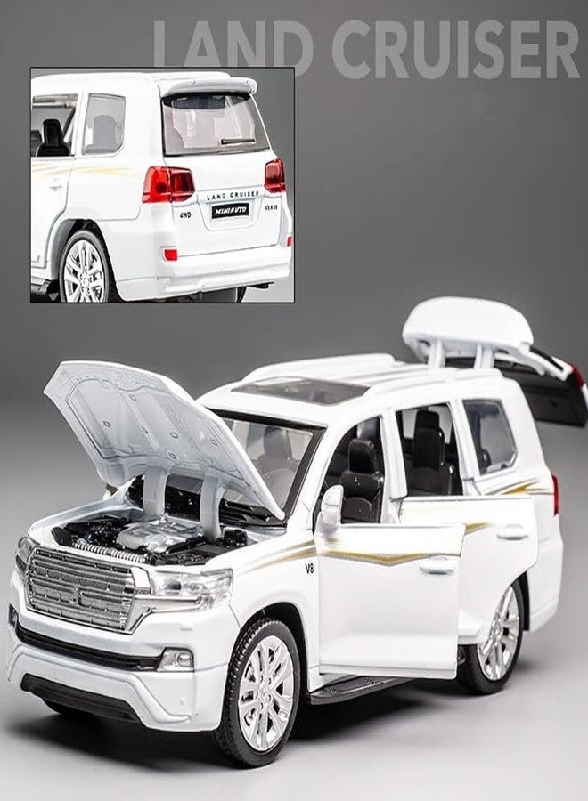 AHBHT Kids Model 1:32 Land Cruiser Die Cast Metal Car Pull Back Action Opening Doors with Realistic Engine Sound Lights Toy Car Gift for Boys - Multi - Image 4